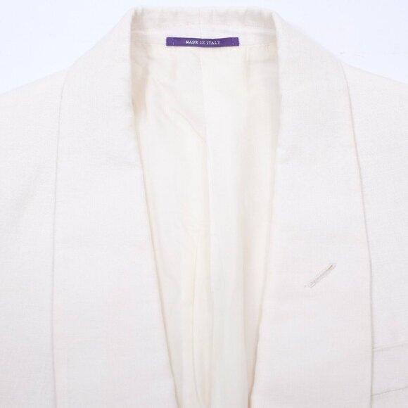 Ralph Lauren Purple Label Dinner Jacket Blazer 38R Kent Shawl Collar Linen cream - Picture 14 of 15